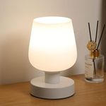 Lightess Touch Bedside Table Lamp, Dimmable LED Nightstand Lamp, Bedroom Lamp with Adjustable Color Temperature, LED Bedside Lamps for Home Decor, Desk Lamp with Glass Shade for Office Living Room