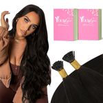 YoungSee I Tip Hair Extensions Human Hair Dark Brown 60s/50g I Tip Extensions Brown I Tips Human Hair Extensions Darkest Brown 18 Inch Remy I Tip Hair Extensions Add Hair Volume and Length