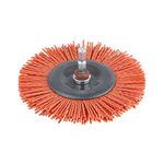 wolfcraft Nylon Wire Wheel Brush, aggressive, Ø 100 mm, Hexagon Shank I 1502000 I