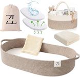 ZEAL'N LIFE Baby Changing Basket with Diapers Basket, Blanket & Changing Basket for Dresser, Potable Changing, Baby Changing Pad, Changing Pad for Dresser, Moses Basket for Newborns