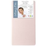 Dream On Me 2 in 1 Infant Crib and Toddler Bed Mattress, Greenguard Gold and JPMA Certified Crib Mattress, Copper-Infused Toddler Layer, Removable Zipper Cover, Pure Zen White and Pink