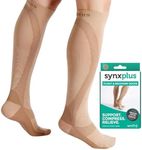 SynxBody Flight Socks. Flight Compression Socks For Women and Men - Helps Prevent Deep Vein Thrombosis (DVT) During Flight (Large)