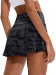 Soothfeel Pleated Tennis Skirt for Women with Pockets Women's High Waisted Athletic Golf Skorts Skirts for Workout Running, C - Grey Camo, Small