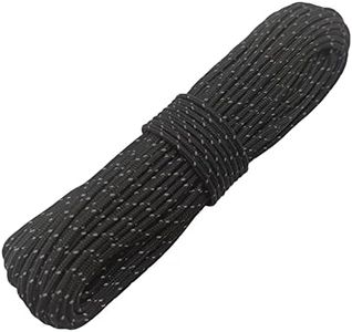 Legnowit 2mm Reflective Guyline Camping Paracord, Ultralight Thin Cord Rope for Tarp Rain Fly Tent Camping, 65 Feet (Black)