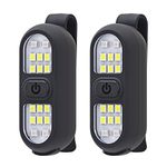 2 Pack Clip on Flashlights, Running Light for Runners Rechargeable Safety Lights for Walking at Night Hands Free Flashlight Portable LED Work Light Warning Flashing Camping Hiking Walking Dog Black