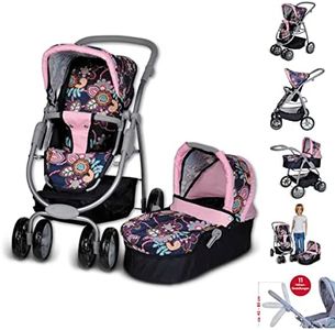 Knorrtoys 90778 - Coco, coche de paseo para muñecas convertible, diseño de flores [Importado de Alemania]