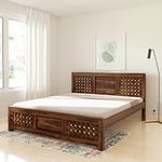 Amazon Brand - Solimo Qual King Size Solid Sheesham Wood Bed Without Storage (Natural Finish)