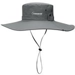 Strenbodi Sun Bucket Hat for Women Men Wide Brim UPF 50+ Fishing & Beach Hats, Dark Gray, L