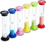 Temple Lodge Sand Timer for Kids-Colorful and Attractive-Easy to Operate- Pack of 6 Hourglasses- Visual Tool for Kids- Learning Tool