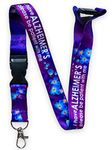 PAC Supplies Global Alzheimer's/Dementia Forget Me Not Flower Lanyard - I Have Alzheimers - Please Be Patient With Me