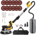 ZHJAN Drywall Sander(880W),Double-Deck LED Lights Sander, 5 Variable Speed, 1000-2100RPM Electric Drywall Sander with 12 Pcs Sanding Discs, Dust Absorption Bag