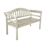 Gardenesque Curved Garden Bench - Grey Wooden Repton Queen - Perfect Outdoor Bench - 2 Person Seat - Durable and Comfortable Design - W53 x L128 x H80cm