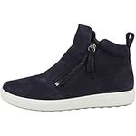 ECCO Women's Soft 7 Zip 2.0 Sneaker, Andorra, 7-7. 5, Night Sky Nubuck, 9-9.5