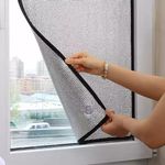 Heat Reflective Window Films,8mm Aluminium Foil Sun Blocking Thermal Insulation Window Stickers,Blackout Sun Protection Privacy Glass Film,for Sun Room,With Suction Cups,W×H-110 * 100cm(43 * 39in)