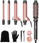 Wavytalk 5 in 1 Curling Iron,Curling Iron Set with Heated Round Brush and 4 Interchangeable Ceramic Curling Wand(0.5”-1.25"), Instant Heat Up,Dual Voltage Hair Curler