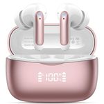 Wireless Earbuds, Headphones Bluetooth 5.3 with HiFi Stereo Sound, Bluetooth Earbuds with 4 ENC Noise Canceling Mics, 56 Hrs Playtime in Ear Earphones, USB-C, IPX7 Waterproof Ear Buds (Rose Gold)