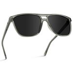 WearMe Pro | Polarized Large Double Bridge Aviator Sunglasses For Men Women, Crystal Grey / Black Lens, One Size