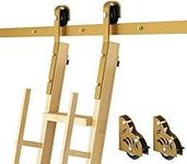 DIYHD 6.6FT Wooden Ladder Rolling H