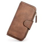 UTO RFID Wallet for Women PU Leather Bifold Long Ladies Large Capacity Card Holder Coin Purse Clutch CA