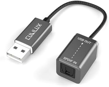 Cubilux USB A SPDIF Input Adapter for PC [Stereo Recording ONLY, NOT for Playing Audio] USB Optical Line-in Dongle, Toslink to USB Receiver, USB A SDPIF RX Interface Suitable for Laptop Computer