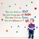 decalmile Wall Decals Quotes The More that You Read Inspirational Reading Kids Wall Stickers ​Baby Nursery Children Bedroom Classroom Wall Decor