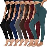 iaoja 7 Pack Leggings for Women Non See Through-Workout High Waisted Tummy Control Tights Yoga Pants