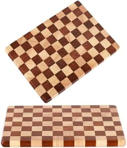 Acacia Wooden Chopping Board, Checkered Cutting Board, End Grain Cutting Boards for Kitchen, Butcher Block for Meat, Bread & Fruit, Charcuterie Board, 41 * 28 * 2.5CM