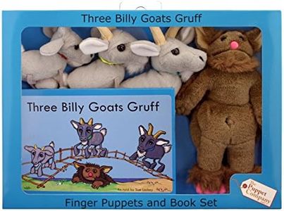 The Puppet Company Traditional Story Sets Three Billy Goats Gruff & Troll Book and Finger Puppets Set