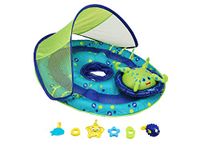 SwimWays 9 to 24 Months Step 1 Inflatable Baby Spring Pool Float Activity Center with Adjustable UPF 50 Sun Canopy & Toys, Octopus