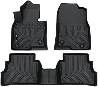 Findway F100 3D Car Floor Mat/Liner (TPE Rubber) Compatible with Mazda CX-5 2017-2024, All Weather, Laser Scanned, Great Coverage. for 1st & 2nd Row - Black