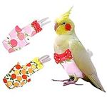 KAMA BRIDAL Bird Diaper Parrot Washable Diapers, Parrot Flight Suit, Parakeet Diaper Reusable Nappies for Parakeet Cockatiel Mini Macaw Budgie Canary 2 Pcs (M, Pink & Orange)