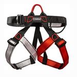 predolo Climbing Harness Safety Belt Half Body Harness Tree Climbing Rappelling Equip for Rock Rappelling, Black