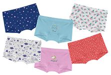 Real Basics Girls Cotton Boyshorts (Pack of 6)(RB-GirlsShorts-Unicorn-56-P6-new_Multicolored_5-6 Years) Multicolour