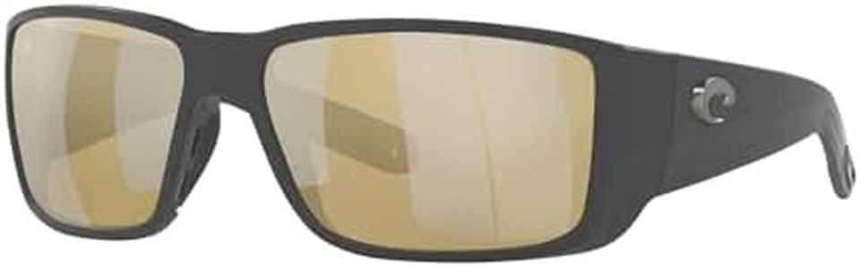 Costa Del Mar Men's Blackfin Pro Polarized Rectangular Sunglasses, Matte Black/Sunrise Silver Mirrored Polarized-580G, 60 mm