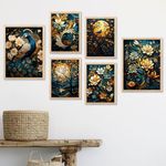 kotart Paintings Modern Art Wall Decor Framed Paintings for Bedroom Room Living Room - Framed Wall Posters- KOT70 (10 x 13 inch, Framed) Set of 6,Multicolor (G)