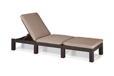 Allibert by Keter Daytona Deluxe Outdoor Garden Sun lounger - Brown with Taupe Cushion