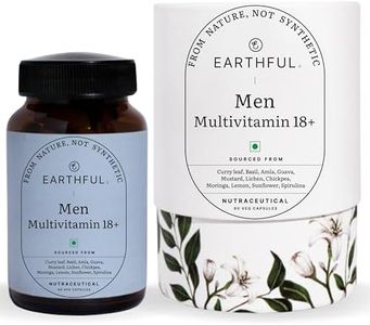 Earthful Multivitamin for Men | 100% Plant, Non-Synthetic | With Biotin, Iron, Zinc, Vitamin A, C, D3, K2 for Immunity, Hair, Skin & Bones - 60 Capsules