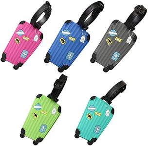 Etichetta Colorata (5 Pcs) in Silicone per Valigie D'imbarco Aereo, Viaggi, per Aiutarti a Identificare Facilmente i Tuoi Bagagli