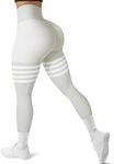 GILLYA Women's Scrunch Butt Lifting Leggings High Waisted Booty Yoga Pants Seamless Workout Gym Leggings, 1#hemp_white, X-Large