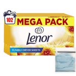 Direct Mart Lenor Tumble Dryer Sheets Pack of 3 | For Refreshing Summer Breeze Fragrances and Long lasting Freshness | 34 Sheets Per Pack - Total 102 Sheets with Laundry Washing Bag