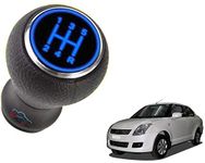 WolkomHome LED Blue Light Manual Transmission Gear Shifting Knob Black Color for Maruti Suzuki Swift Dzire, Metal