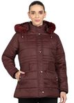 ELLIPSE Nylon Full-Sleeve Winter Jacket With Detachable Hood For Girls & Women | Color - Wine | Size - M