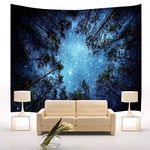 Jation Galaxy Forest Tapestry Night Sky Starry Milky Way Wall Hanging Art for Home Headboard Bedroom Living Room Dorm Decor in 51x60 Inches