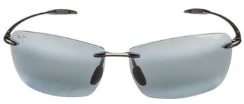 Maui Jim Rectangular Sunglasses (Gloss Black) (MJ423_02M)