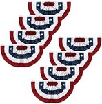 LessMo 8 Pack American Pleated Fan Flag, 1.5x3 Feet USA Bunting Flags Outdoor Patriotic Stars & Stripes, Sharp Color and Fade Resistant for 4th of July Independence Day Memorial Day Decoration