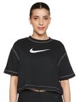 Nike Women's Regular Fit T-Shirt (DM6745-010 Black/White