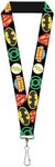 Buckle-Down Lanyard, Justice League Superhero Logos Close-Up Black/Multicolour, 22 Inch Length x 1 Inch Width