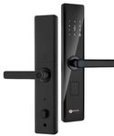 SNT Digital Door Lock | Fingerprint-PIN-RFID-Card & Manual Key | with Child Lock |5 Bolt Strong Metal Mortis | Suitable for Minimum 35 mm Wooden Doors Metal Body(Black Colour)