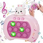 FRIUSATE Pop Game Sensory Fidget Toys for kids, Quick Push Bubbles Game Console Light Up Popper Game Pop Push Game Controller Bubble Sensory Toys Decompression Breakthrough Puzzle Game Machine