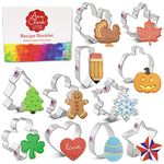 Cookie Cutters for Christmas and Every Season: 11-pc. Christmas, Easter, Halloween, St. Patrick's Day & More Made in USA by Ann Clark Cookie Cutters